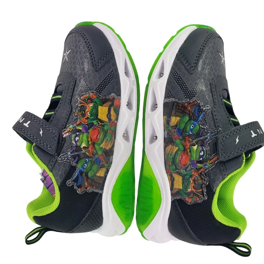 TMNT Teenage Mutant‎ Ninja Turtles Boys Sneakers Toddlers Size 8 Light-up Shoes